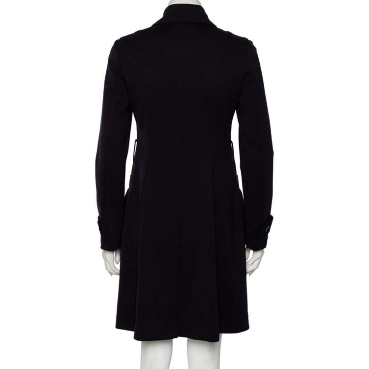 مملوكة مسبقًا Max Mara Navy Blue Cotton Double Breasted Trench Coat S
