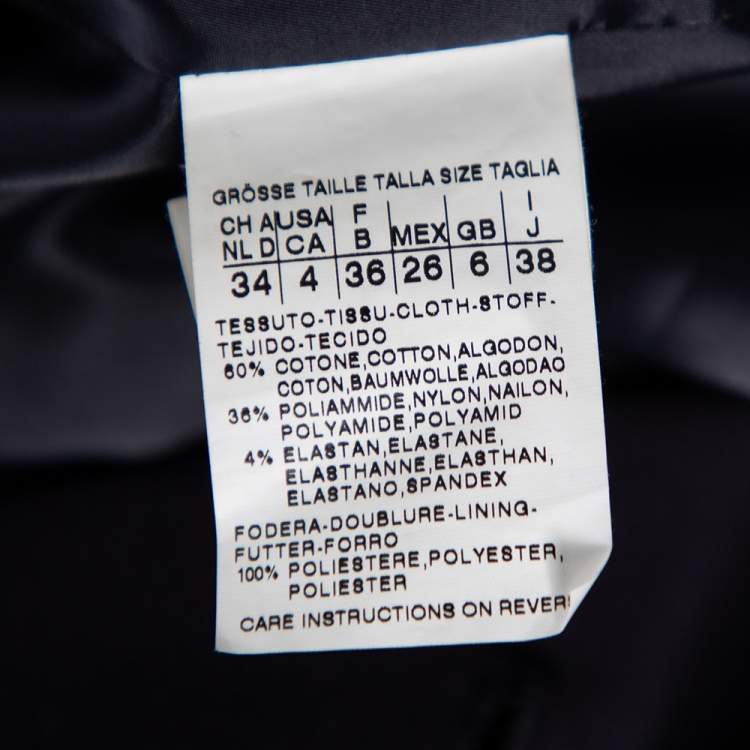 مملوكة مسبقًا Max Mara Navy Blue Cotton Double Breasted Trench Coat S