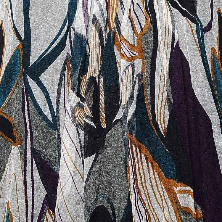 Pre Owned Max Mara Studio Multicolor Printed Silk Top L