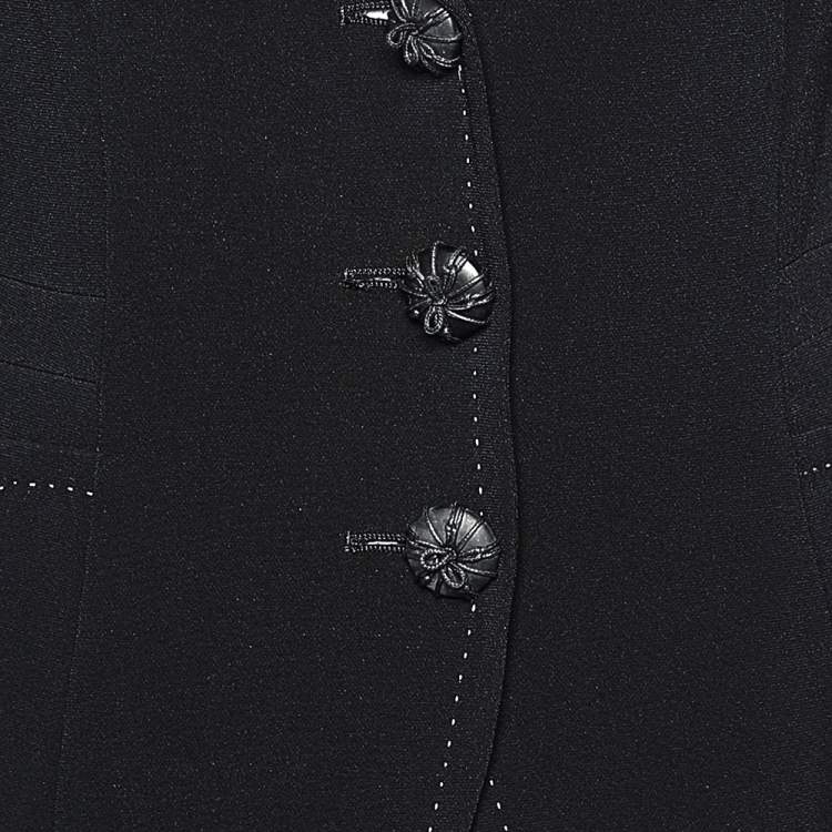 Pre Owned Max Mara Black Crepe Button Front Blazer S