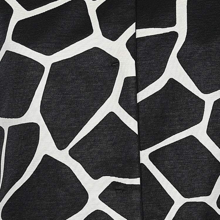 Pre Owned S'Max Mara Monochrome Printed Reversible Vada Coat L