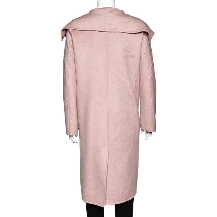 مملوكة مسبقًا Max Mara Pink Cashmere Sailor Collar Open Front Jacket L