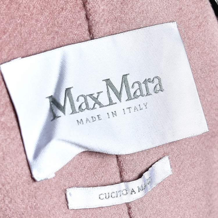 مملوكة مسبقًا Max Mara Pink Cashmere Sailor Collar Open Front Jacket L