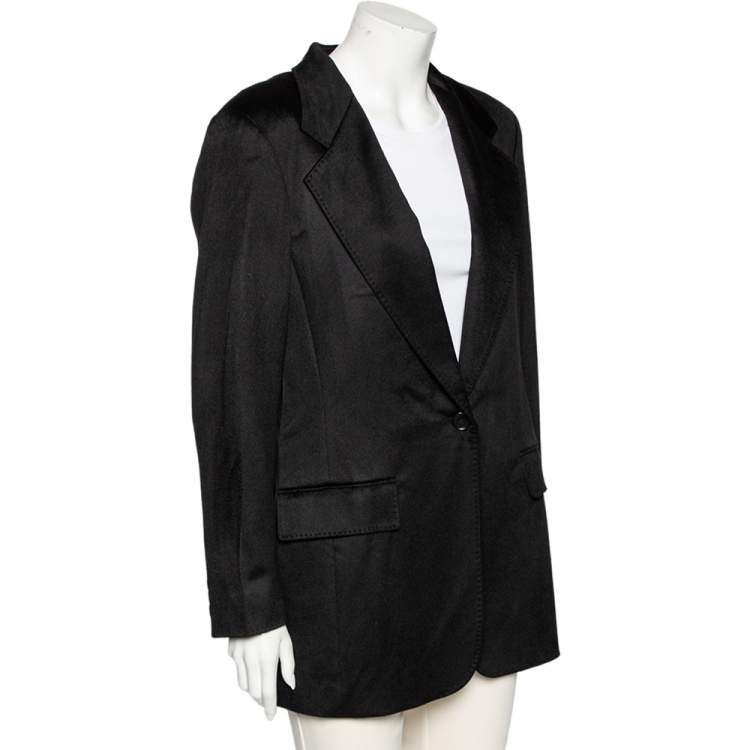 Pre Owned Max Mara Black Cashmere Button Front Jacket M