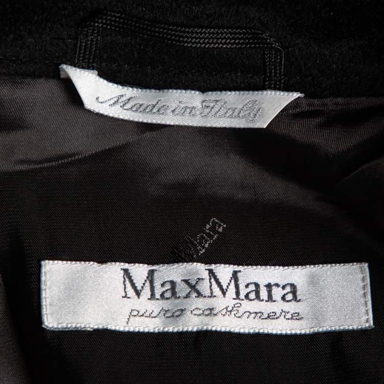 Pre Owned Max Mara Black Cashmere Button Front Jacket M
