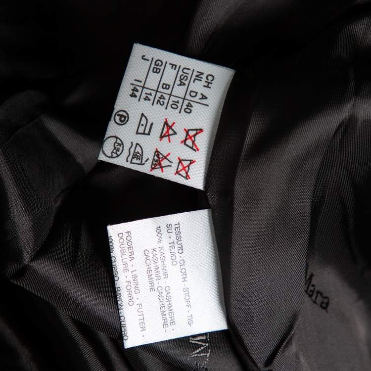 Pre Owned Max Mara Black Cashmere Button Front Jacket M