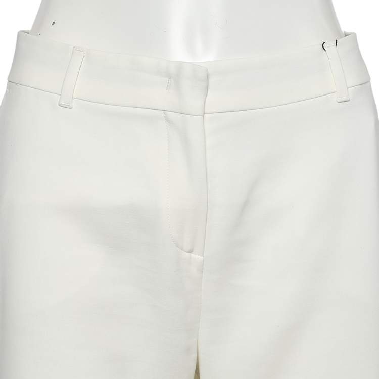 Pre Owned Max Mara Studio Cotton Straight Leg Cropped Pants M