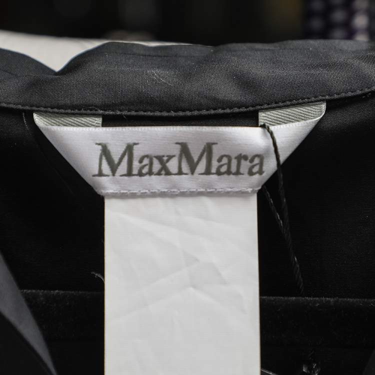 Pre Owned Max Mara Black Cotton Oversized Shift Midi Dress M