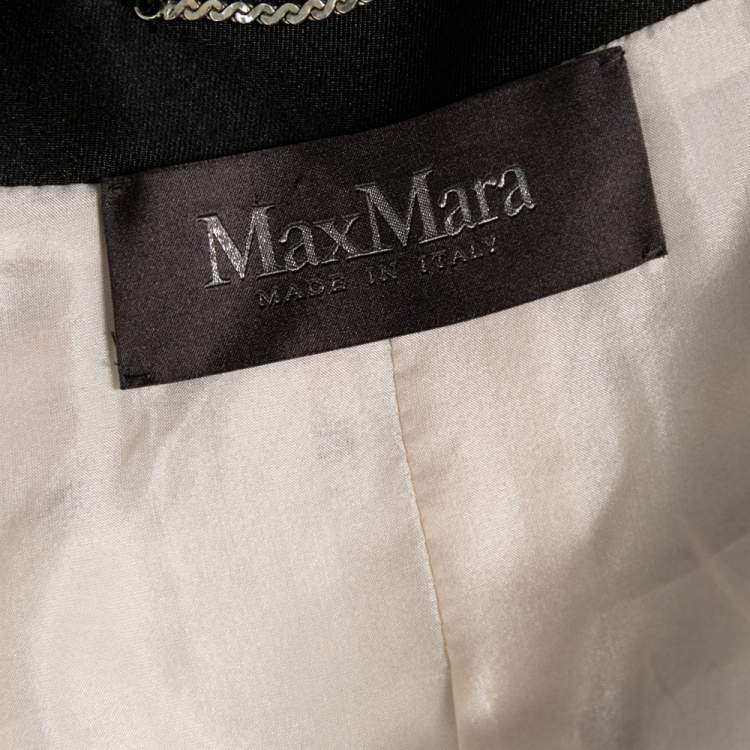 Pre Owned Max Mara Multicolored Fringed Long Sleeve Cropped Jacket L