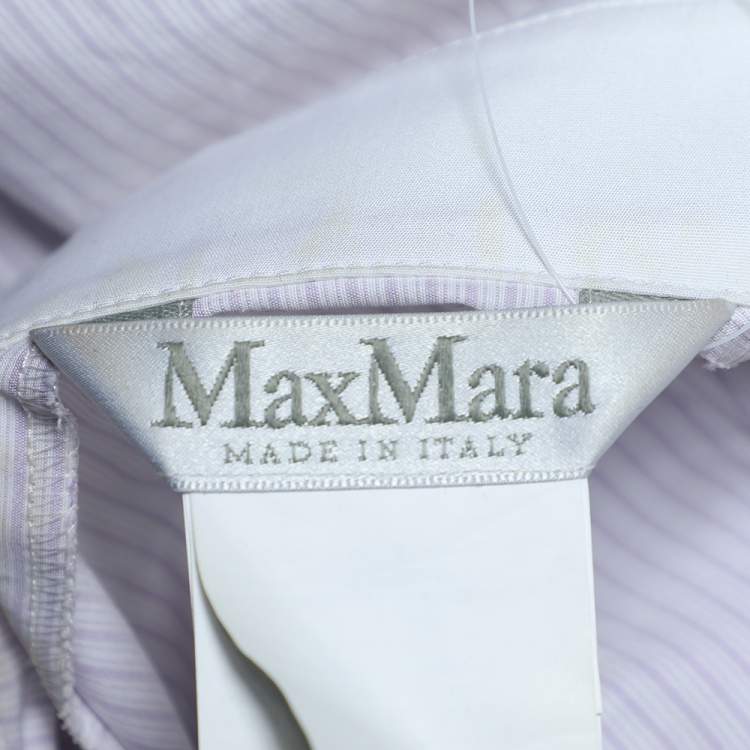 Pre Owned Max Mara Pink Striped Cotton Oversized Midi Dress S