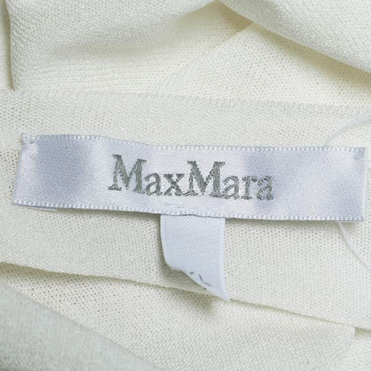 Pre Owned Max Mara White Knit Front Tie Detail Short Shrug XL