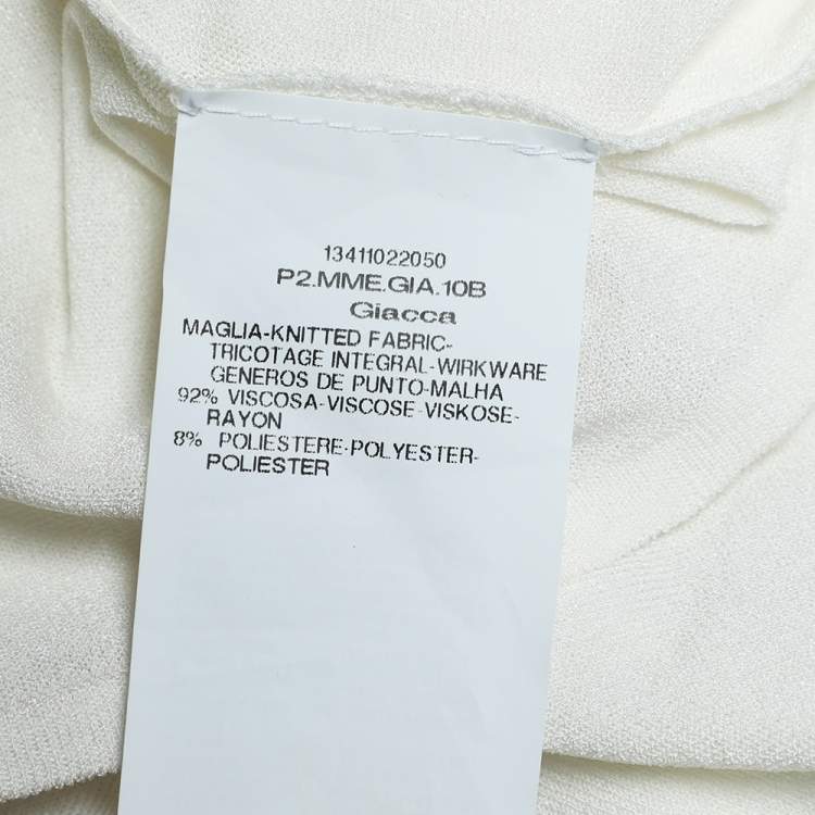 Pre Owned Max Mara White Knit Front Tie Detail Short Shrug XL