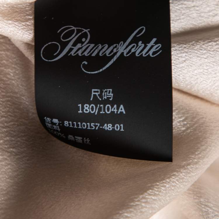 Pre Owned Max Mara Cream Silk Overlay Pleated Yoke Detail Blouse L
