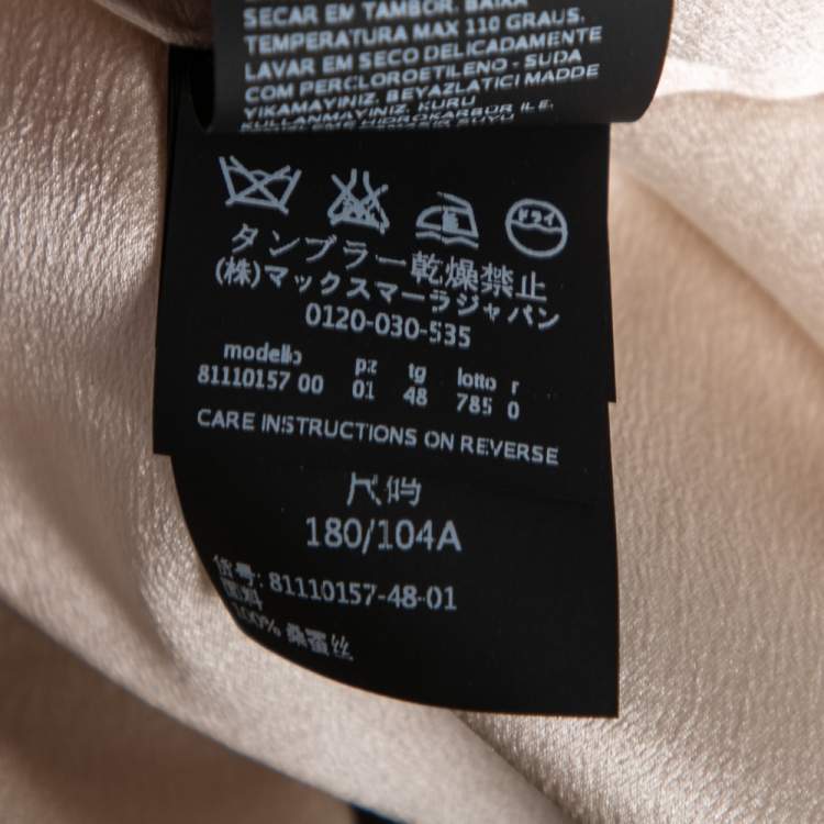 Pre Owned Max Mara Cream Silk Overlay Pleated Yoke Detail Blouse L