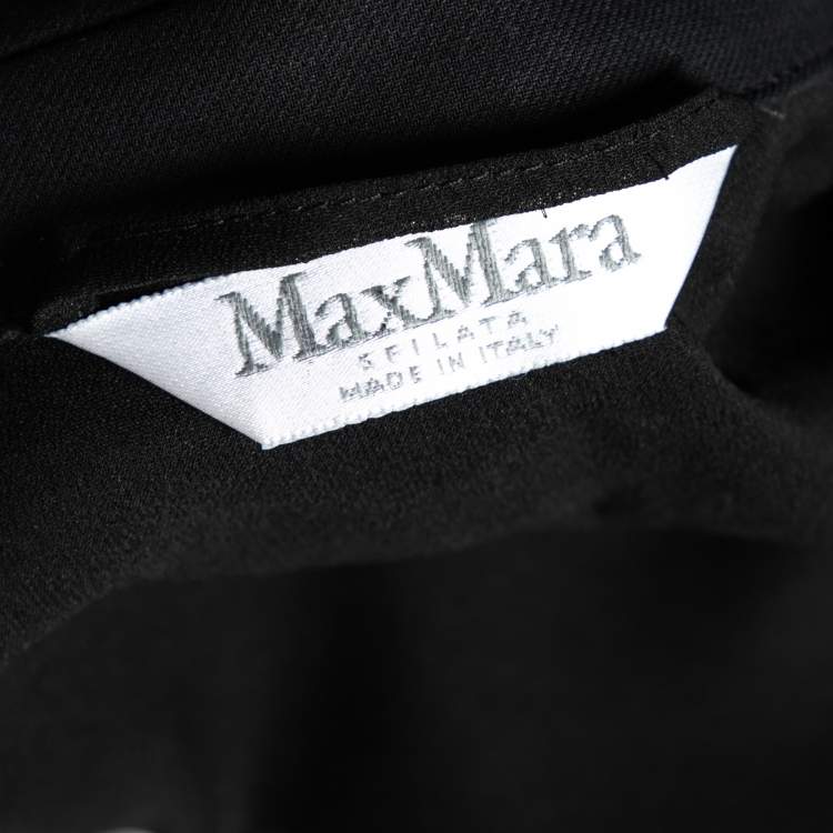 Pre Owned Max Mara Black Crepe Front Tie Detail Crop Jacket M 