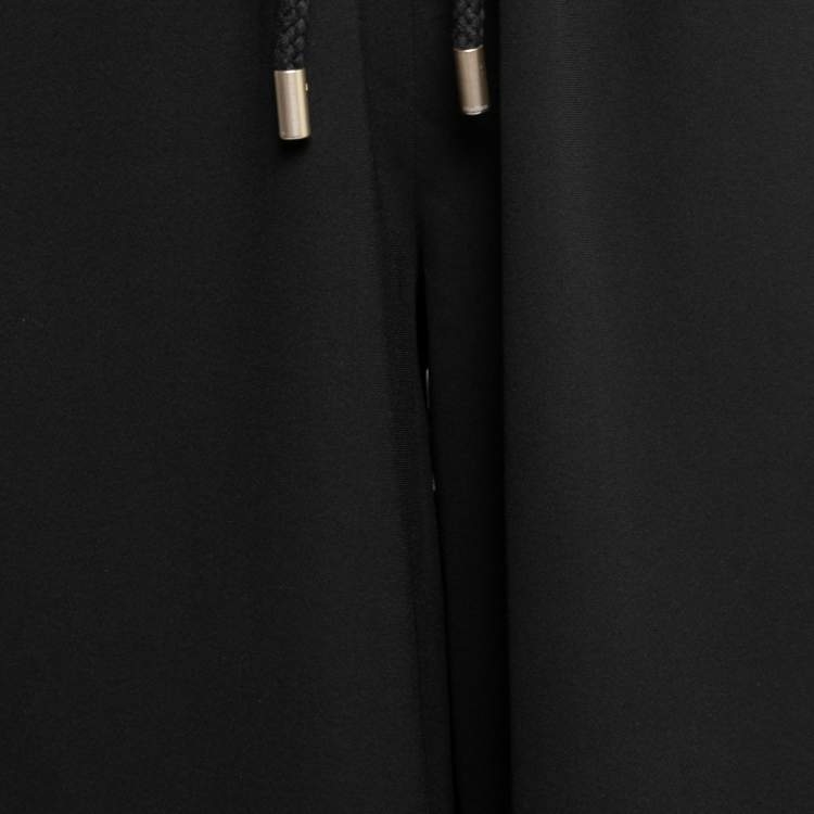 Pre Owned Max Mara Black Crepe Buttoned-Up Wide Leg Pants M 
