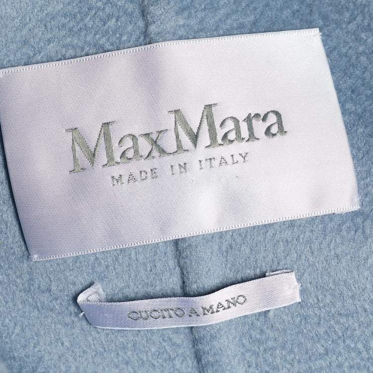 Pre Owned Max Mara Powder Blue Cashmere Belted Coat S