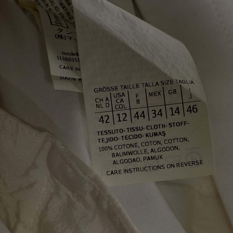 Pre Owned Max Mara White Cotton Trousers L