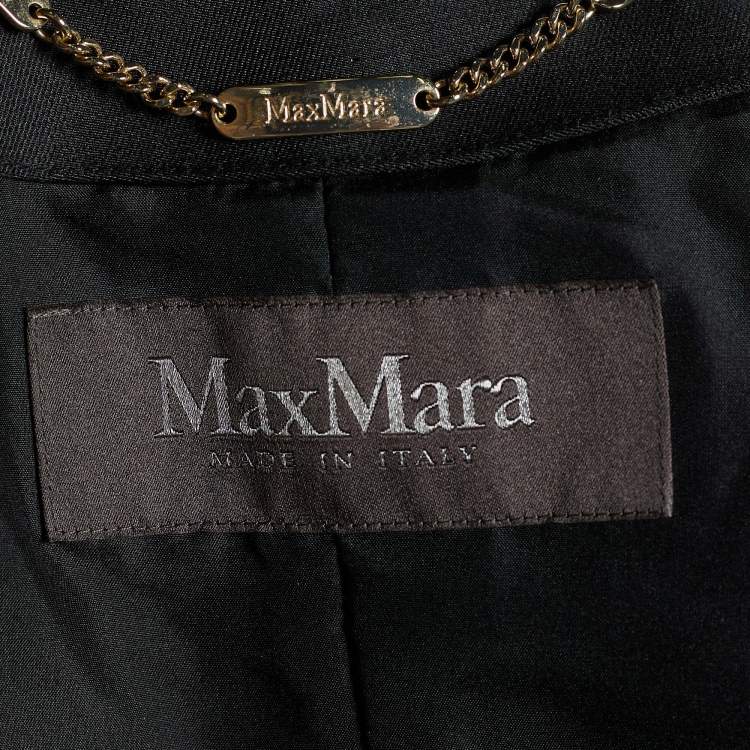 Pre Owned Max Mara Beige Silk Button Front Blazer M