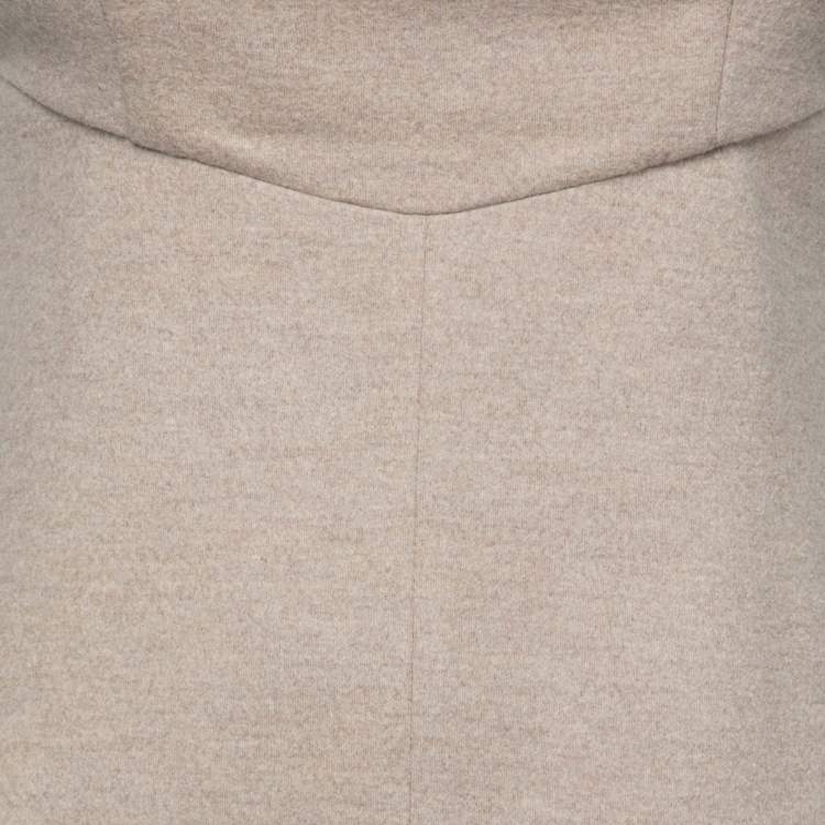Pre Owned Max Mara Beige Wool Sleeveless Dress S