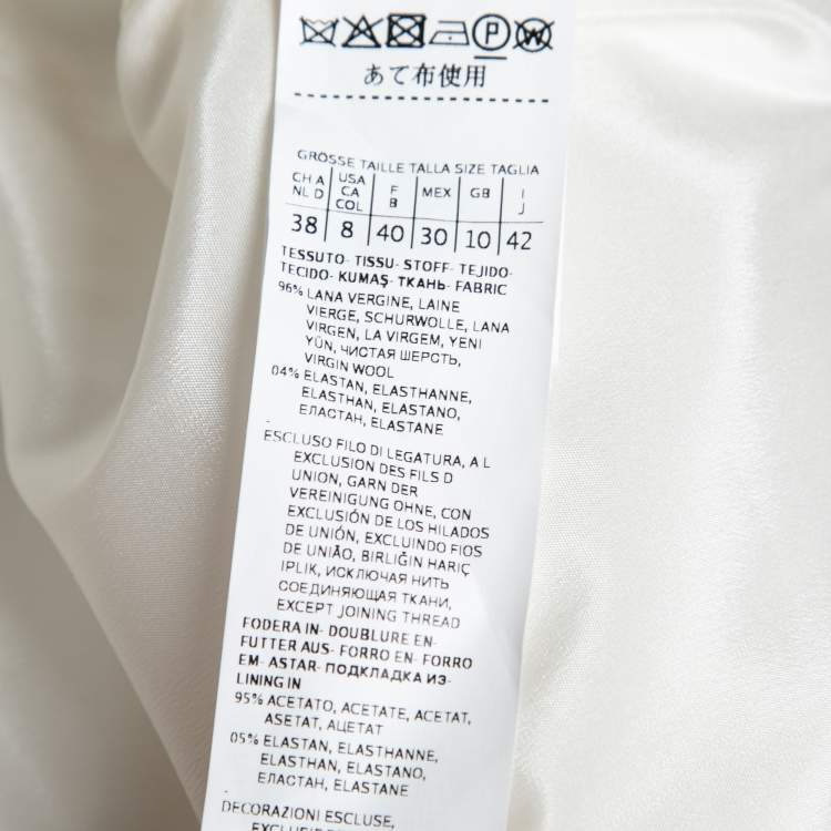 Pre Owned Max Mara Cream Wool Sleeveless Dress Jacket Set M