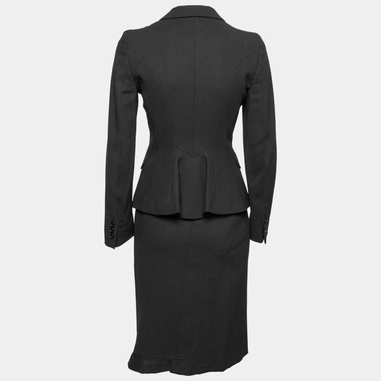Pre Owned Max Mara Black Knit Skirt Suit S