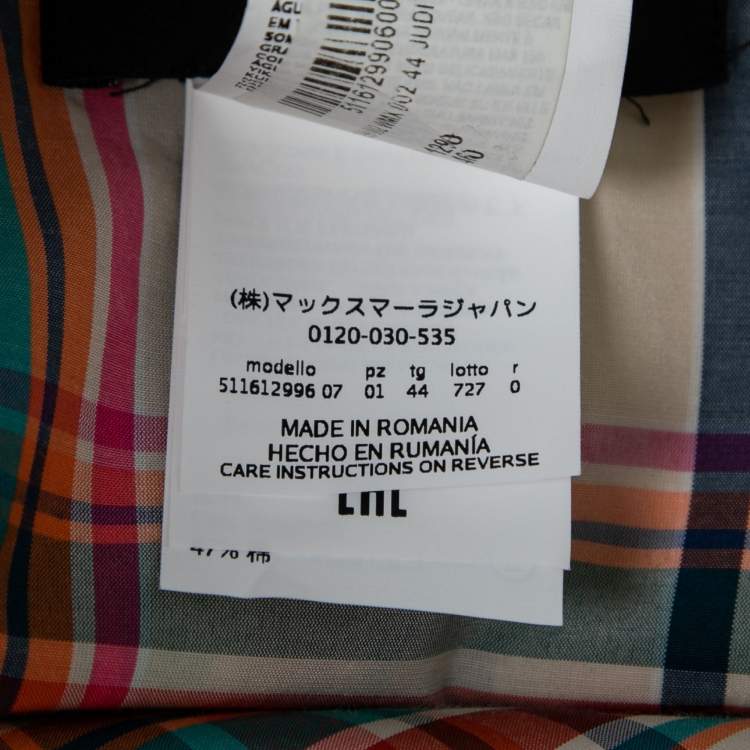 Pre Owned Max Mara Multicolor Checkered Cotton Button Front Shirt L