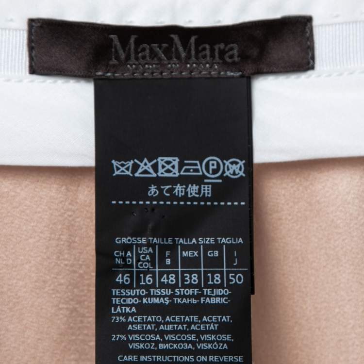 Pre Owned Max Mara Pink Crepe Straight-Leg Trousers XL