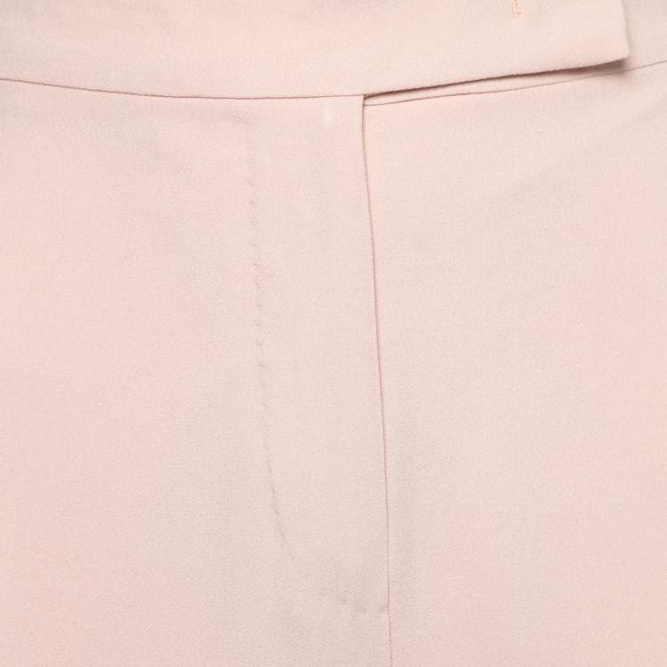 Pre Owned Max Mara Pink Crepe Straight-Leg Trousers XL