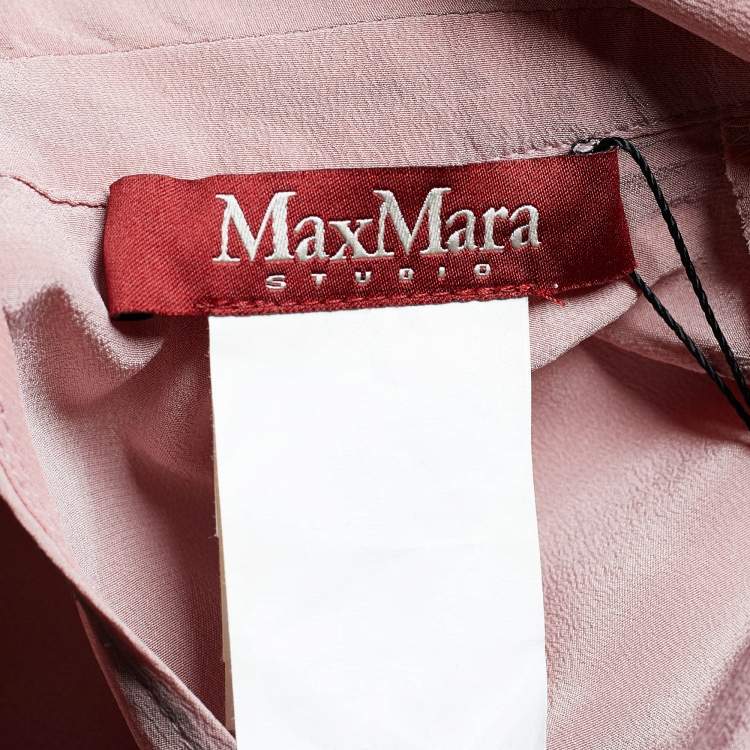 Pre Owned Max Mara Studio Pink Silk Top S