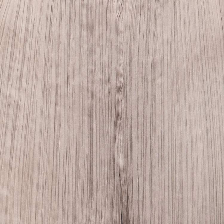 Pre Owned Max Mara Beige Sateen Pleated Pergola Pants S