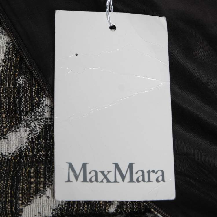 Pre Owned Max Mara Green Textured Cotton & Linen Sheath Dress M