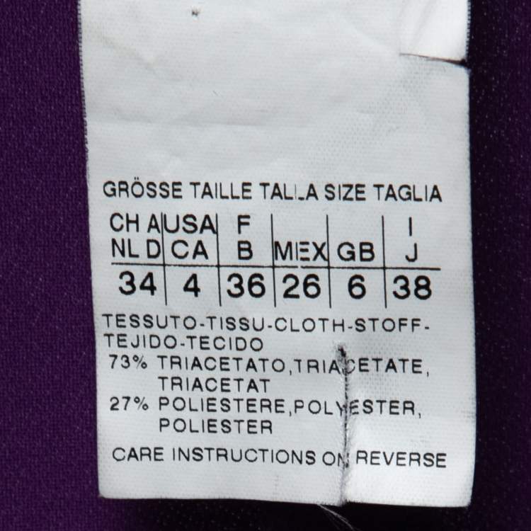 Pre Owned Max Mara Purple Crepe Wrap Midi Dress S