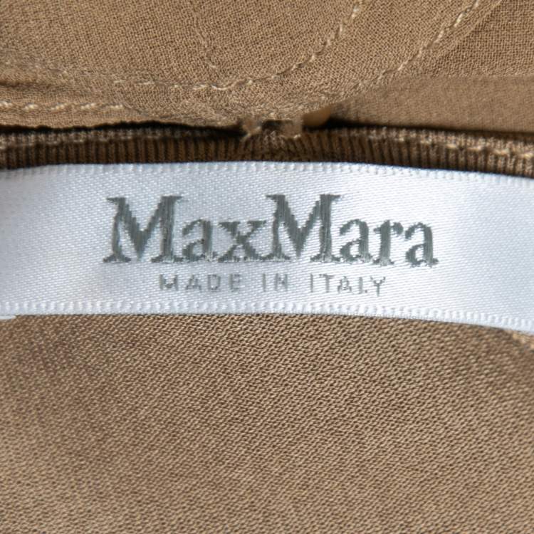 Pre Owned Max Mara Beige Knit Tie Detail Sleeveless Top M