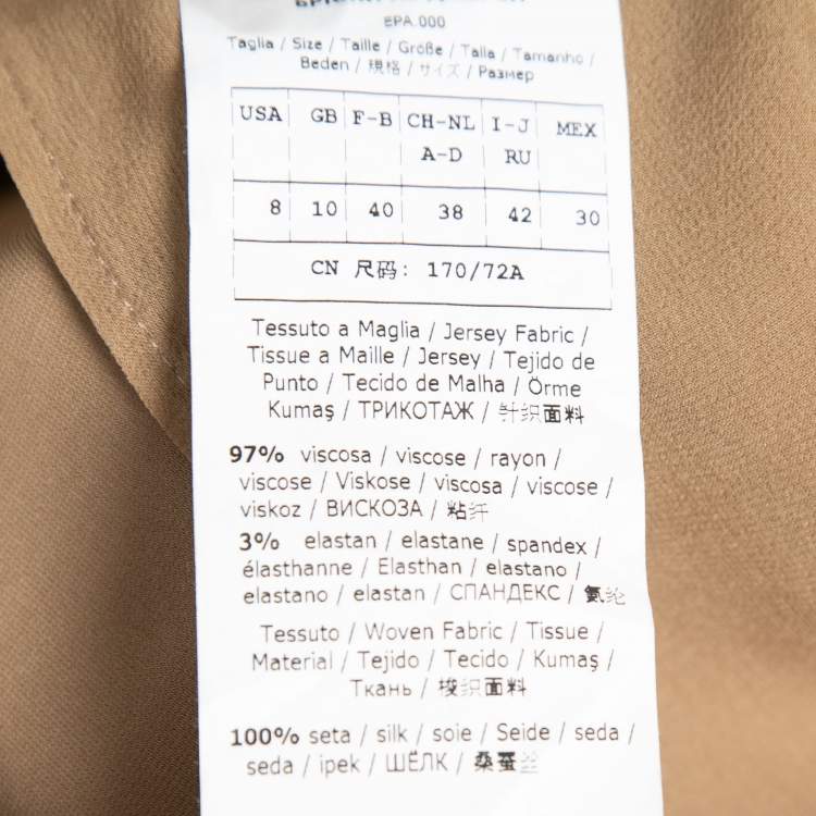 Pre Owned Max Mara Beige Knit & Silk Overlay Trousers M