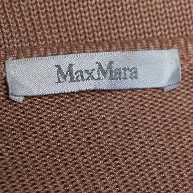Pre Owned Max Mara Light Pink Knit Cropped Shrug L