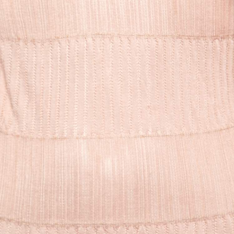 Pre Owned Max Mara Light Pink Stretch-Knit Top & Shrug Set M