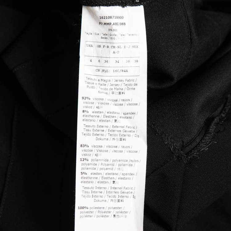 Pre Owned Max Mara Black Stretch Knit Long Sleeve Bodycon Dress S