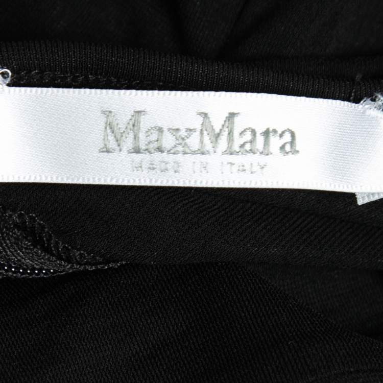 Pre Owned Max Mara Black Stretch Knit Long Sleeve Bodycon Dress S