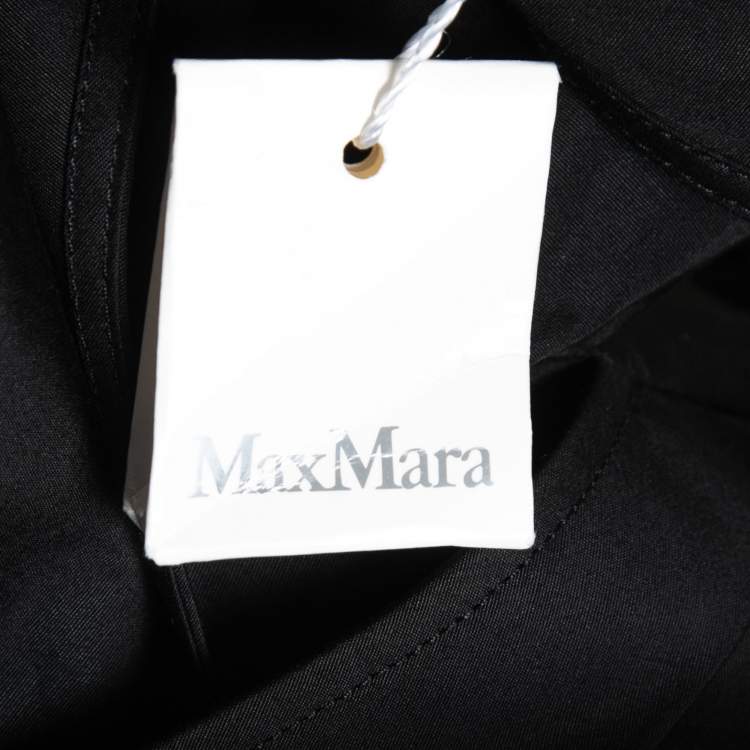 Pre Owned Max Mara Black Cotton Wrap Detail Short Sleeve Dress XS