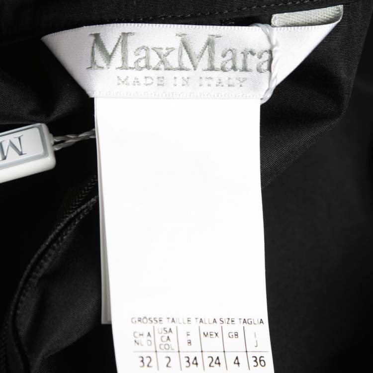 Pre Owned Max Mara Black Cotton Wrap Detail Short Sleeve Dress XS
