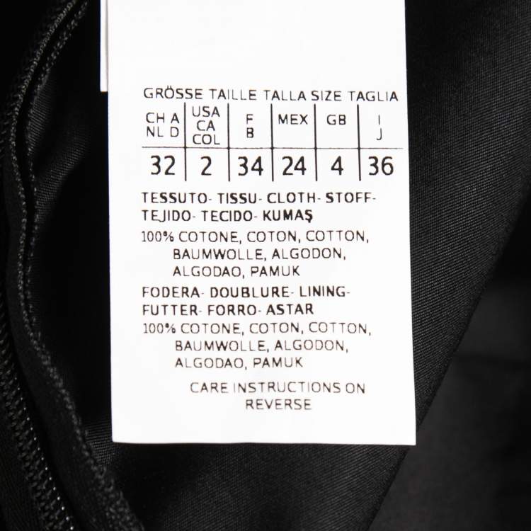 Pre Owned Max Mara Black Cotton Wrap Detail Short Sleeve Dress XS