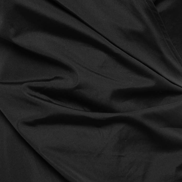 Pre Owned Max Mara Black Cotton Wrap Detail Short Sleeve Dress XS