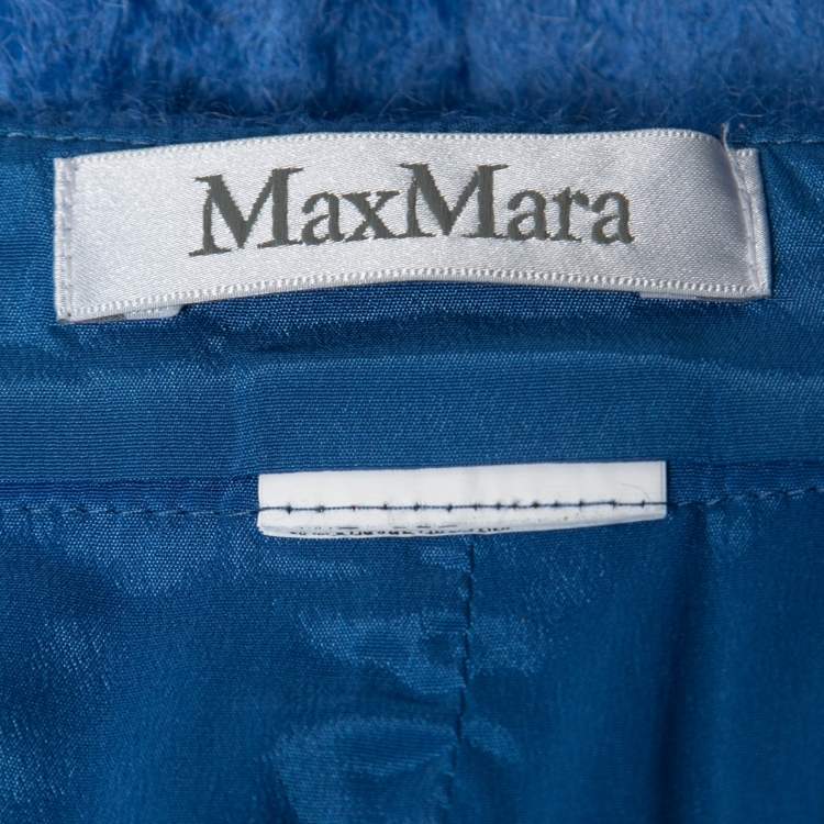 Pre Owned Max Mara Blue Mohair Wool Pencil Skirt M