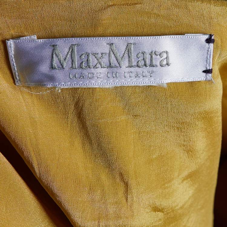 Pre Owned Max Mara Mustard Yellow Textured Cotton Shift Dress M
