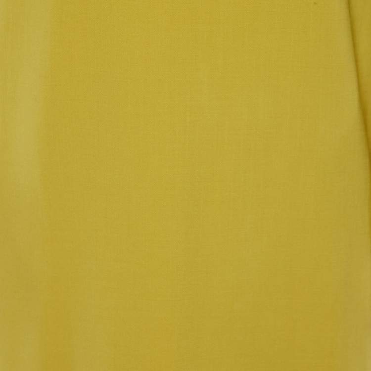 Pre Owned Max Mara Mustard Yellow Textured Cotton Shift Dress M