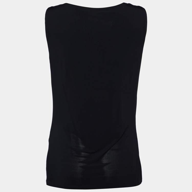 Pre Owned Max Mara Studio Black Jersey Sleeveless Tank Top M