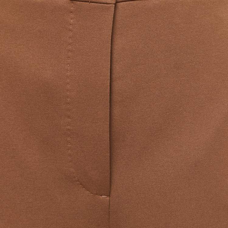 Pre Owned Max Mara Brown Knit Wide Leg Trousers L