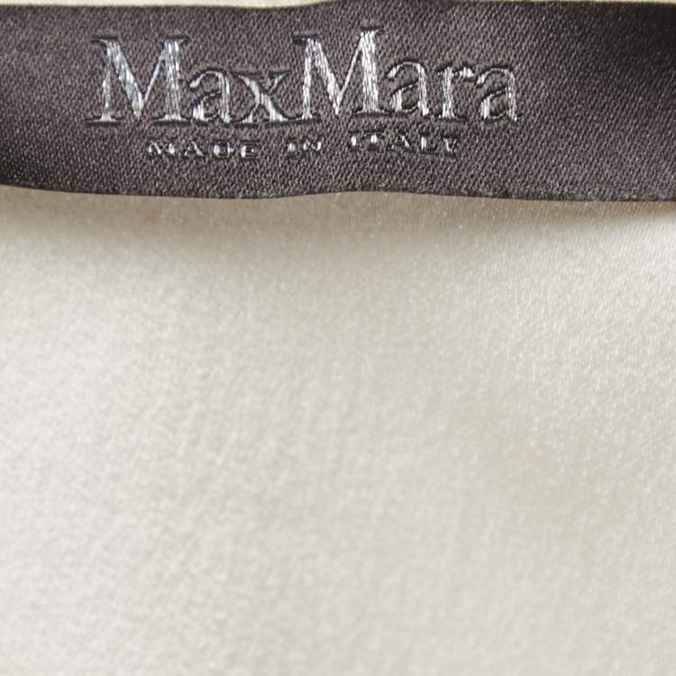 Pre Owned Max Mara Cream Embellished Crepe Sleeveless Top S