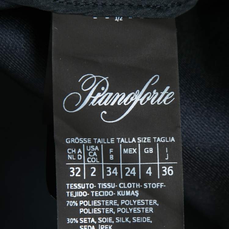 Pre Owned Max Mara Pianoforte Dark Blue Satin Sleeveless Gown XS